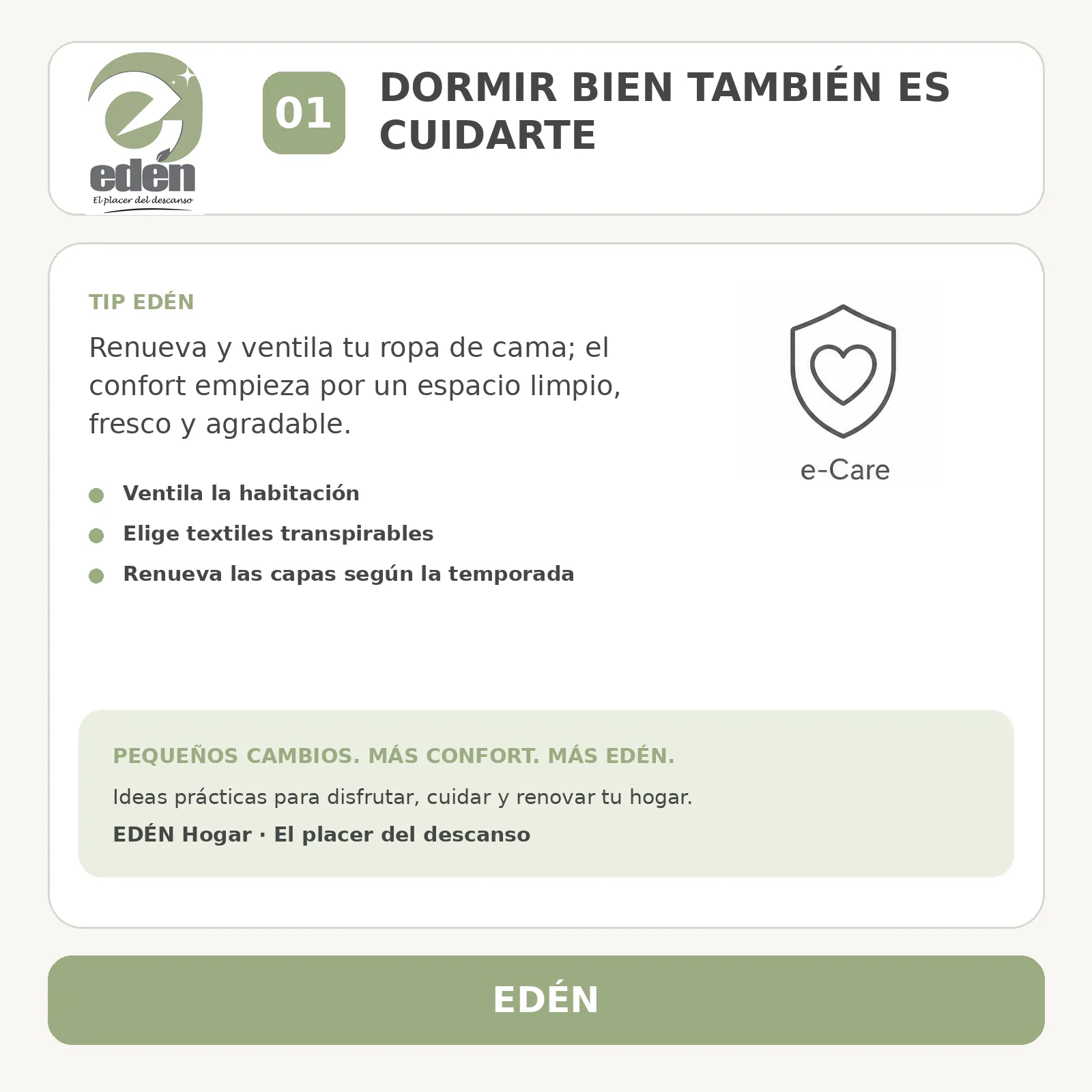 Dormir bien también es cuidarte