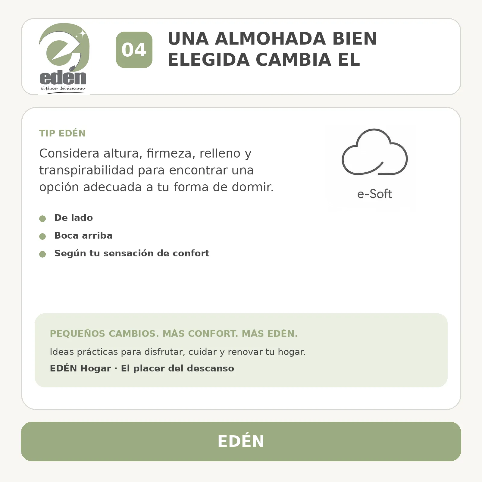 Elige tu almohada