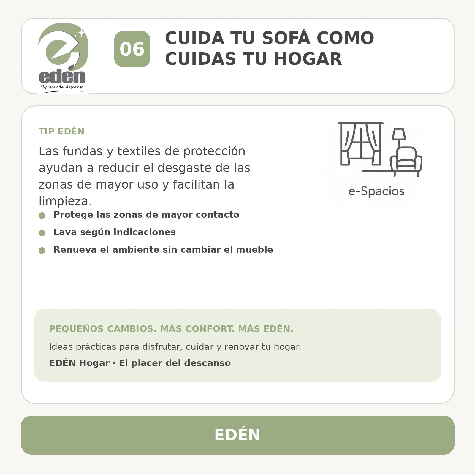 Cuida tu sofá como cuidas tu hogar